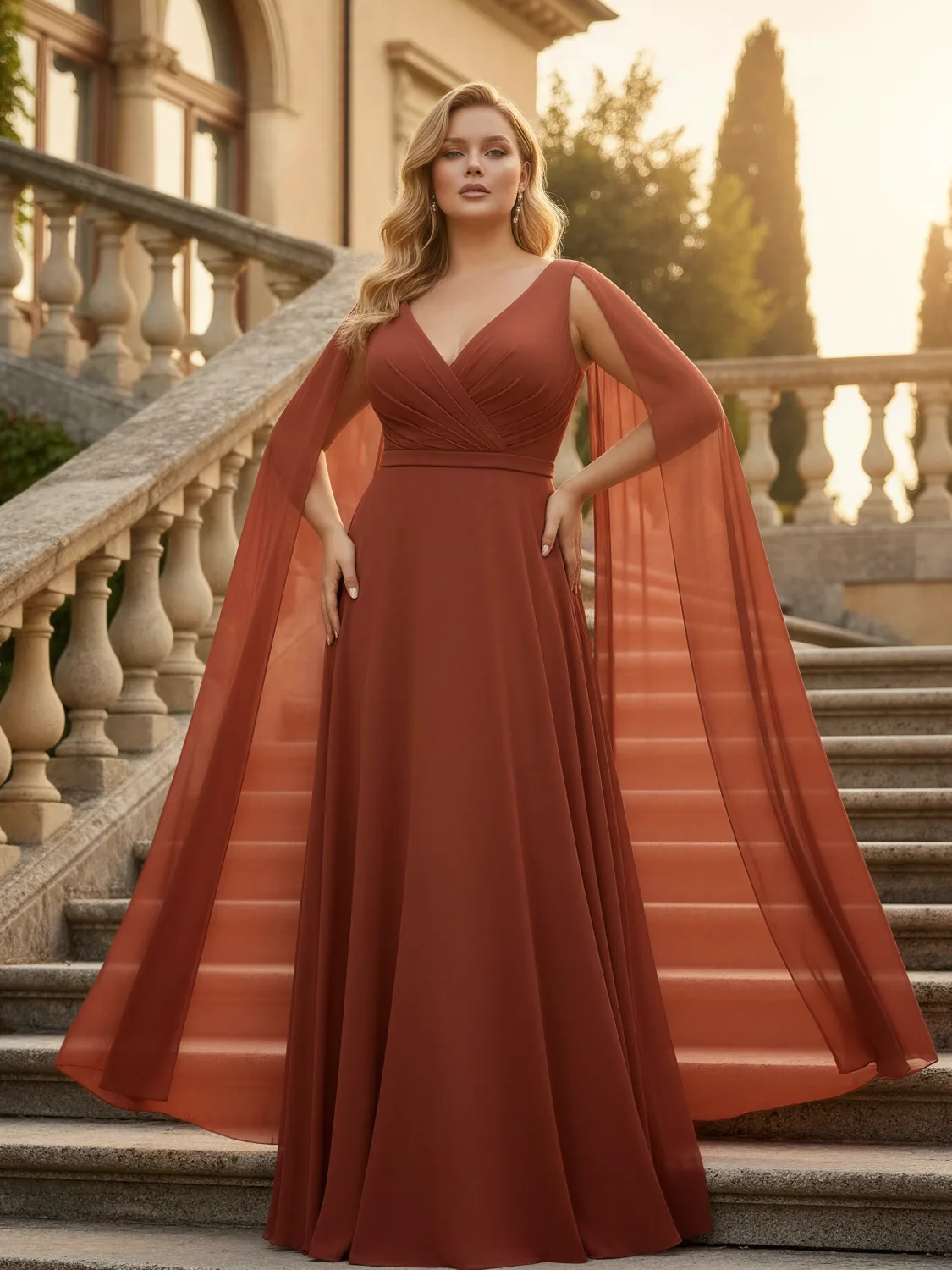 Vestido Gowara terracota